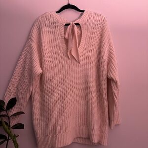 Torrid Soft Ivory Cable-Knit Sweater with Bow Detail